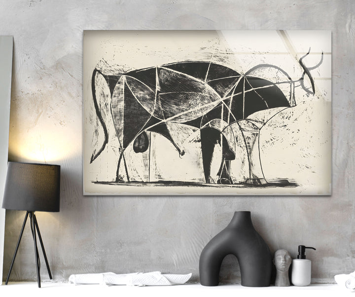 Pablo Picasso - The Bull Glass Wall Art