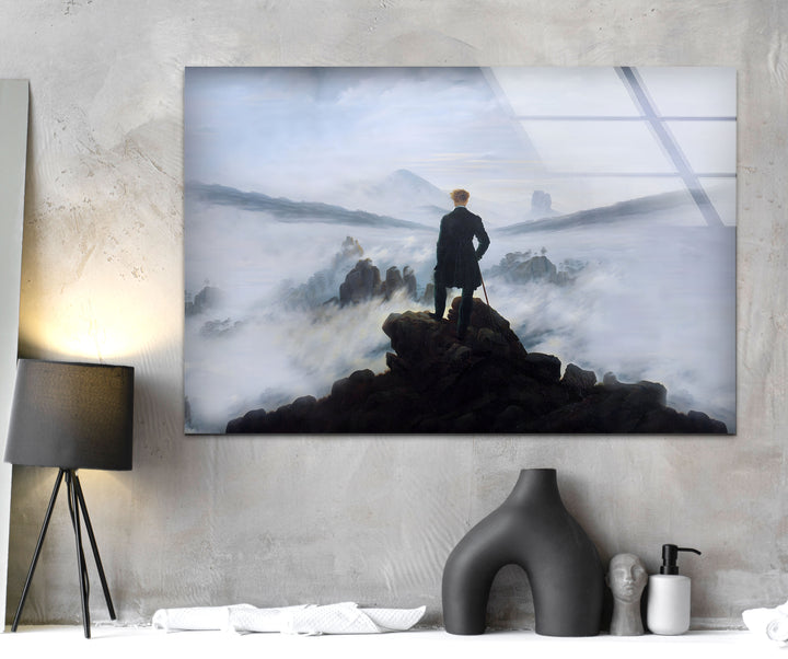 Wanderer above the Sea of Fog Caspar David Friedrich Glass Wall Art custom glass pictures, glass art prints
