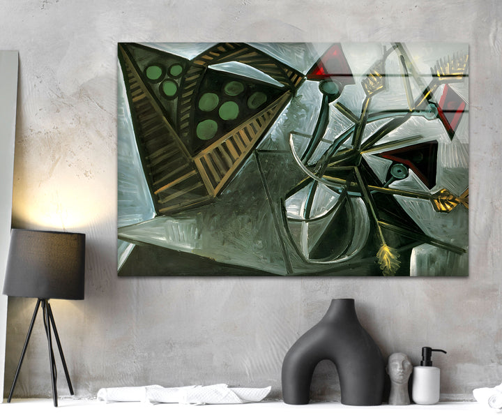 Still Life with Basket of Fruit by Pablo Picasso Glass Wall Art