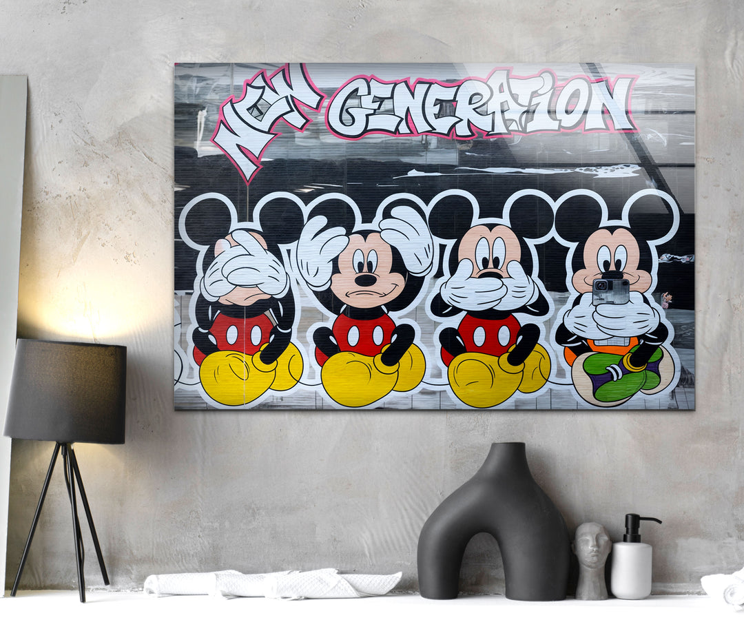 New Generation Mouses Glass Wall Art