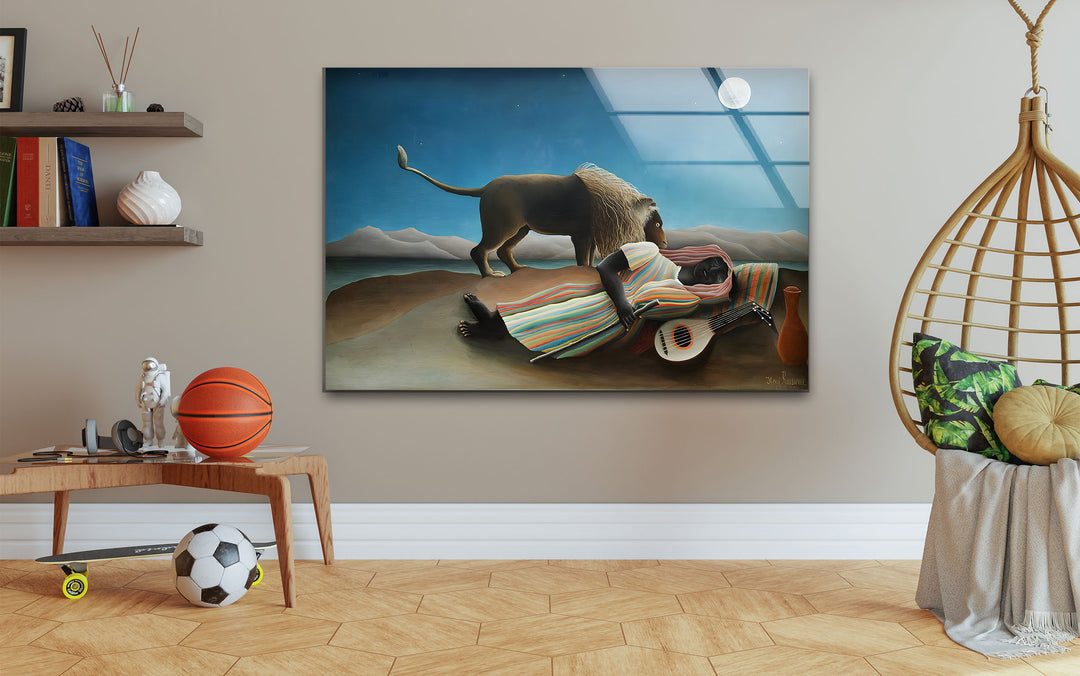 The Sleeping Gypsy Henri Rousseau Glass Wall Art picture on glass wall art, photos printed on glass
