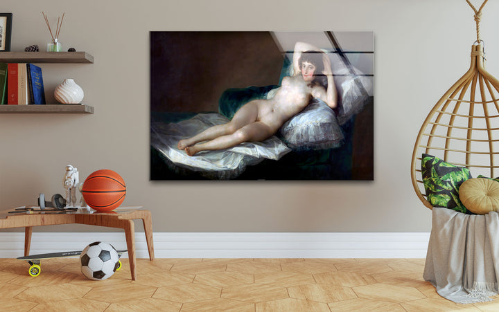 The Naked Maja or The Nude Maja Francisco Goya Glass Wall Art custom glass photo prints, large glass prints
