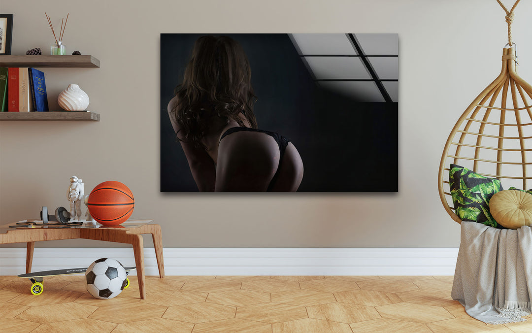 Unique naked art blending sex drawing and glass wall art creativity
