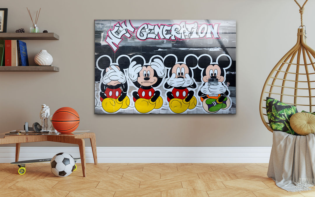 New Generation Mouses Glass Wall Art