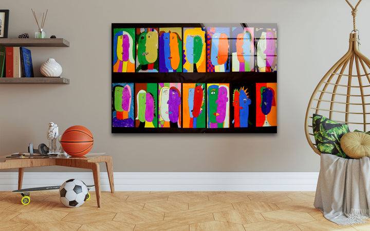 Colorful Art Pablo Picasso Glass Wall Art