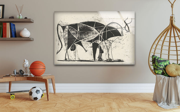 Pablo Picasso - The Bull Glass Wall Art