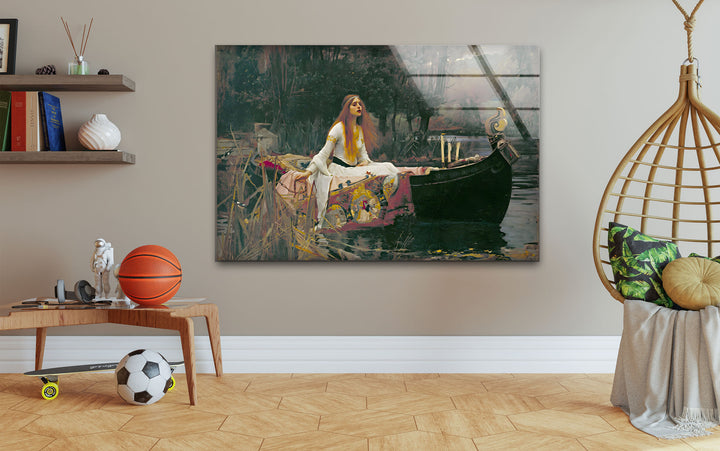 Shalott Leydisi John William Waterhouse Glass Wall Art large glass photo prints, glass wall photos
