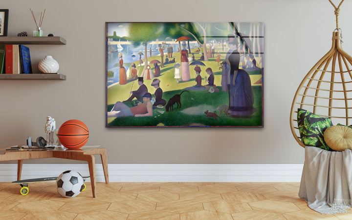 A Sunday Afternoon on Grande Jatte Island Georges Seurat glass pictures for Wall, glass prints wall art
