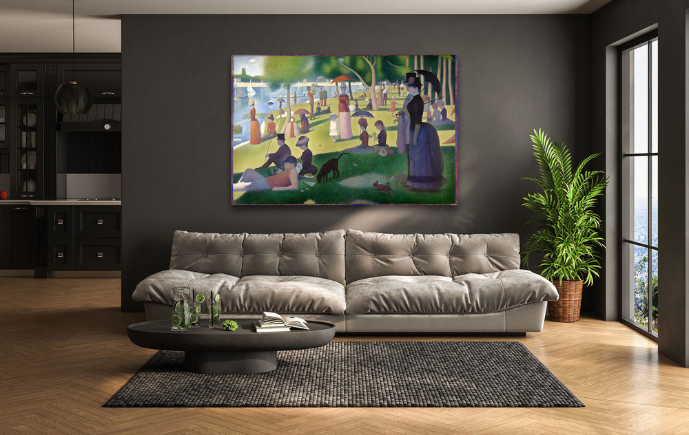 A Sunday Afternoon on Grande Jatte Island Georges Seurat glass wall decor, glass wall art decor
