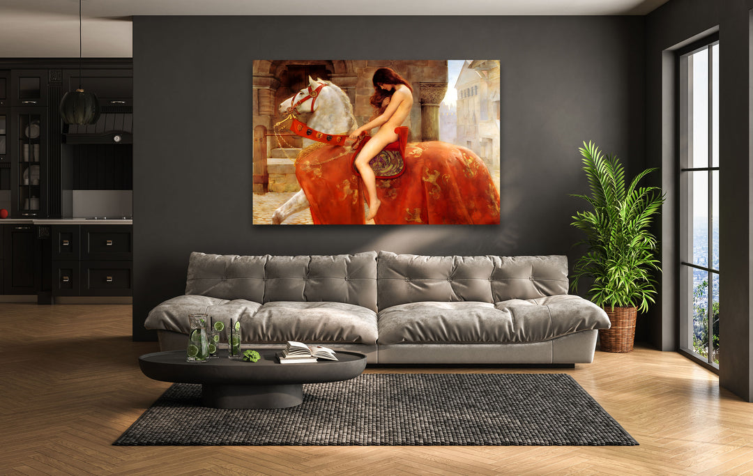 Lady Godiva John Collier Glass Wall Art art glass wall art, glass wall art pictures
