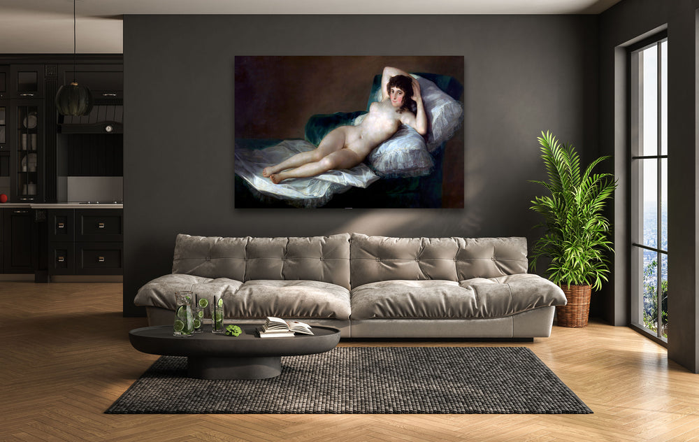 The Naked Maja or The Nude Maja Francisco Goya Glass Wall Art Glass Printing Wall Art, Print photos on glass
