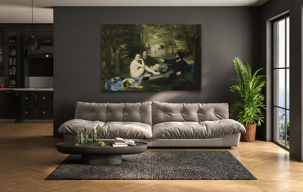 Le Déjeuner sur l'herbe Édouard Manet Glass Wall Art large glass photo prints, glass wall photos
