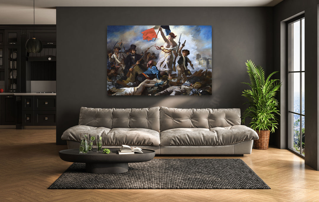 Liberty Leading the People Eugène Delacroix large glass photo prints, glass wall photos
