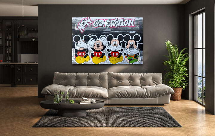 New Generation Mouses Glass Wall Art