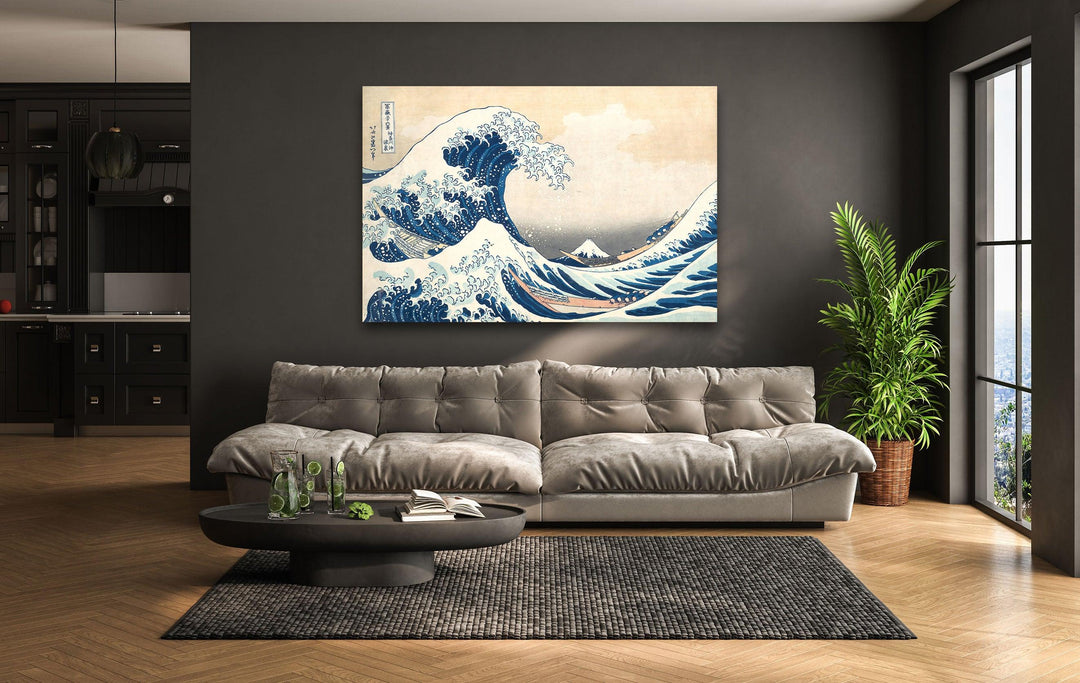 The Great Wave off Kanagawa Hokusai Glass Wall Art glass photo prints, glass picture prints
