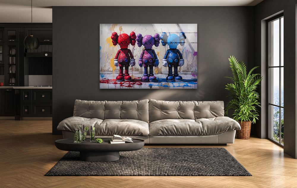 Hypebeast Kaws Glass Wall Art glass photo prints, glass picture prints