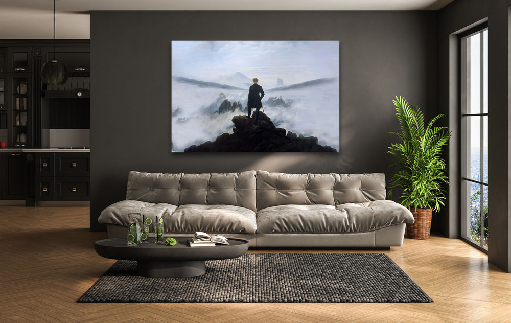 Wanderer above the Sea of Fog Caspar David Friedrich Glass Wall Art Glass Printing Wall Art, Print photos on glass
