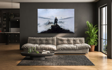 Wanderer above the Sea of Fog Caspar David Friedrich Glass Wall Art