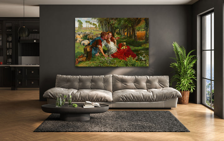 The Hireling Shepherd William Holman Hunt Glass Wall Art photo print on glass, prints on glass wall art
