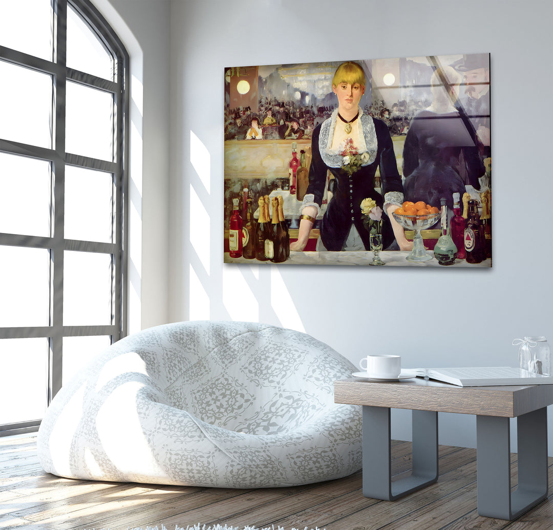 A Bar at the Folies-Bergère  Édouard Manet stained glass wall art, stained glass wall decor
