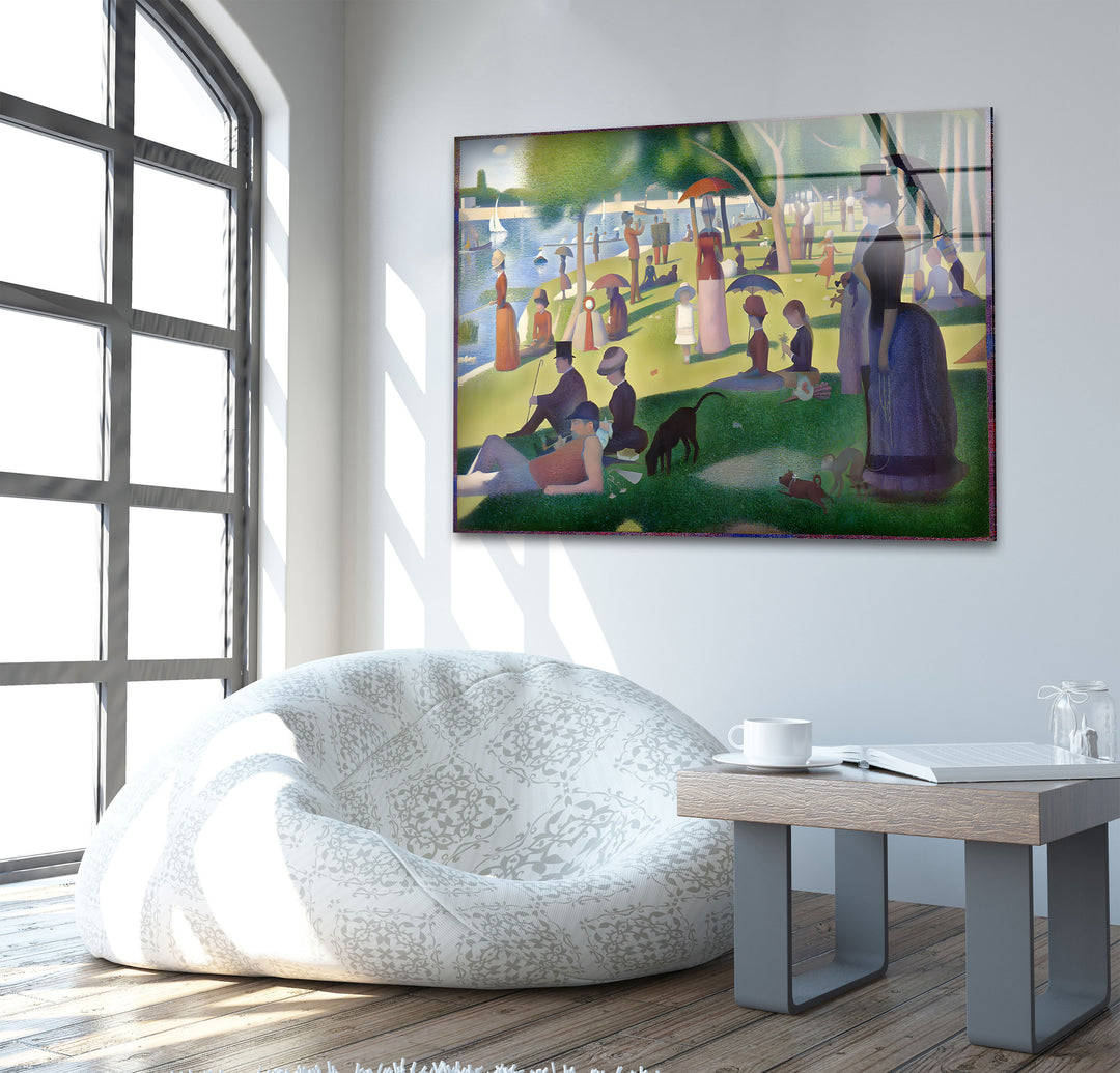 A Sunday Afternoon on Grande Jatte Island Georges Seurat custom glass pictures, glass art prints
