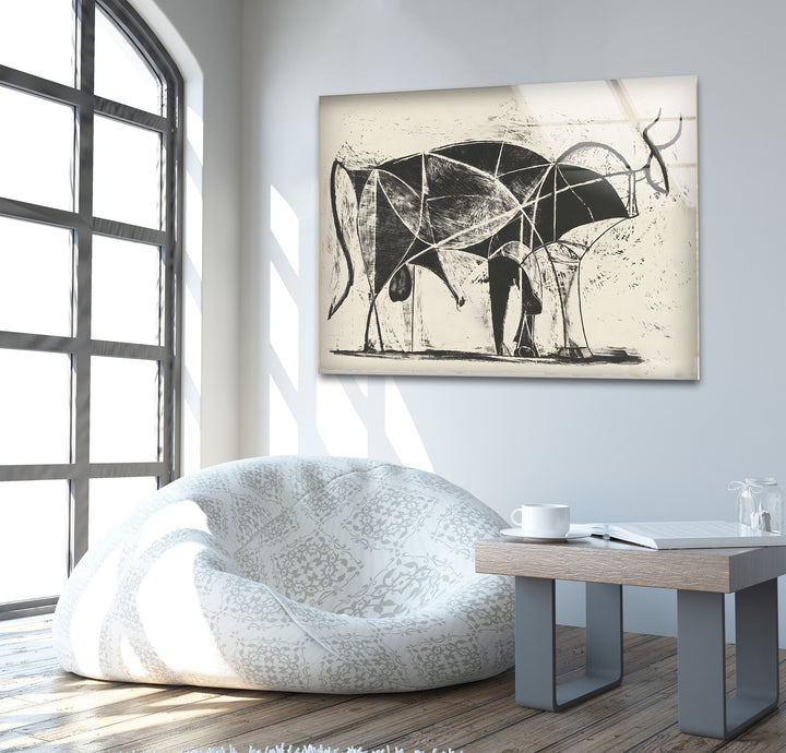 Pablo Picasso - The Bull Glass Wall Art