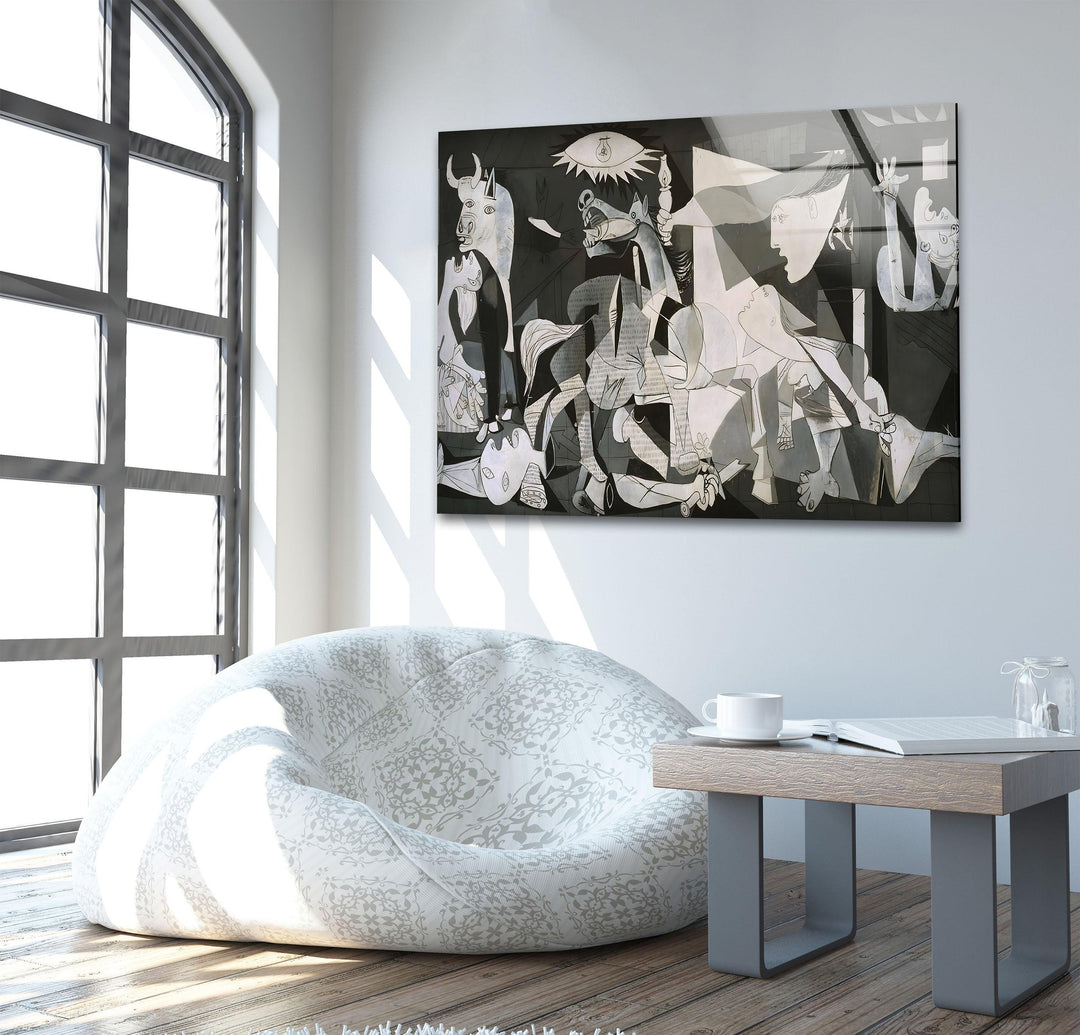 Guernica Pablo Picasso Glass Wall Art large glass photo prints, glass wall photos
