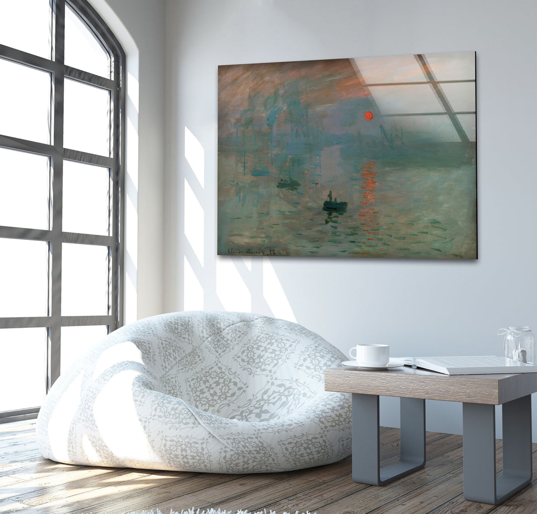 Impression Sunrise Claude Monet Glass Wall Art large glass photo prints, glass wall photos
