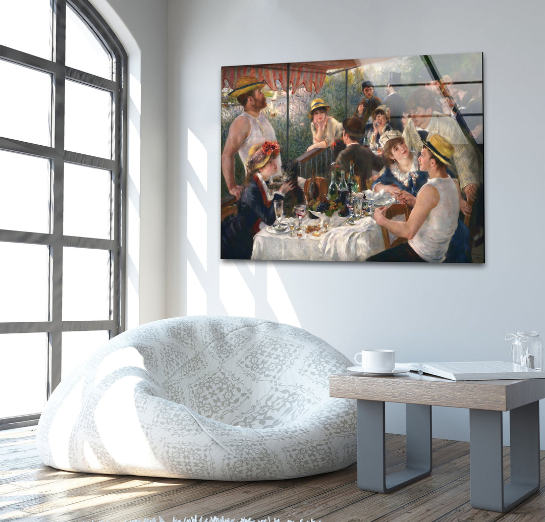 Luncheon of the Boating Party Pierre-Auguste Renoir Glass Wall Art photo print on glass, prints on glass wall art
