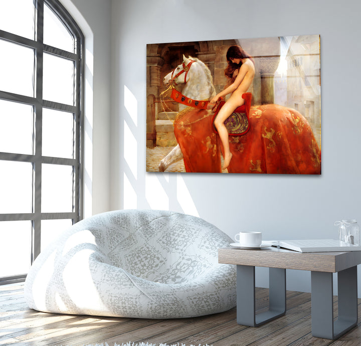 Lady Godiva John Collier Glass Wall Art glass image printing, glass prints from photos
