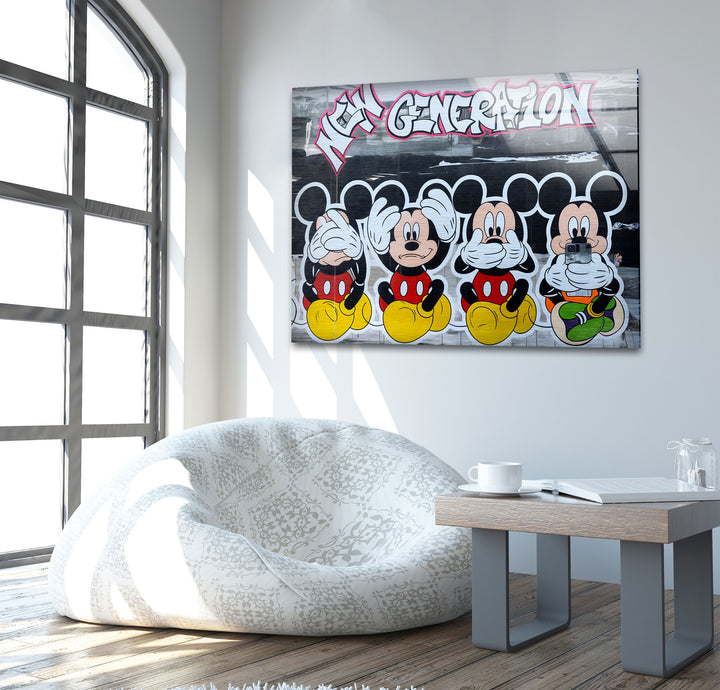 New Generation Mouses Glass Wall Art