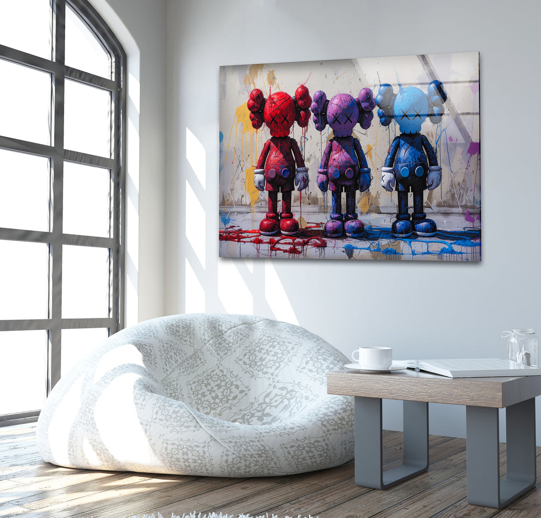 Hypebeast Kaws Glass Wall Art glass image printing, glass prints from photos