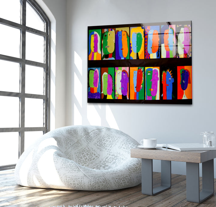 Colorful Art Pablo Picasso Glass Wall Art