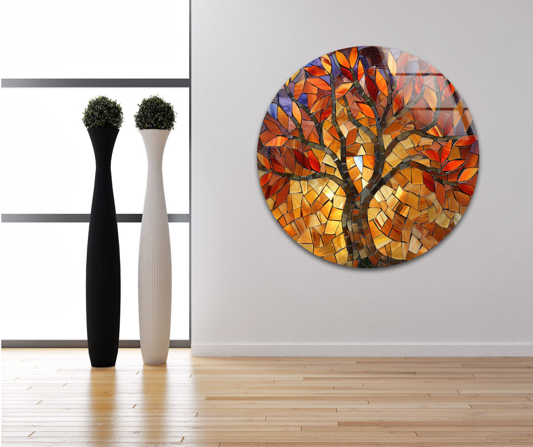 Mosaic Tree of Life Glass Wall Art glass wall decor, glass wall art decor