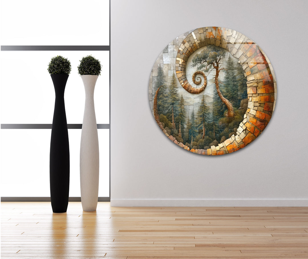 Mosaic Shell & Nature View Glass Wall Art