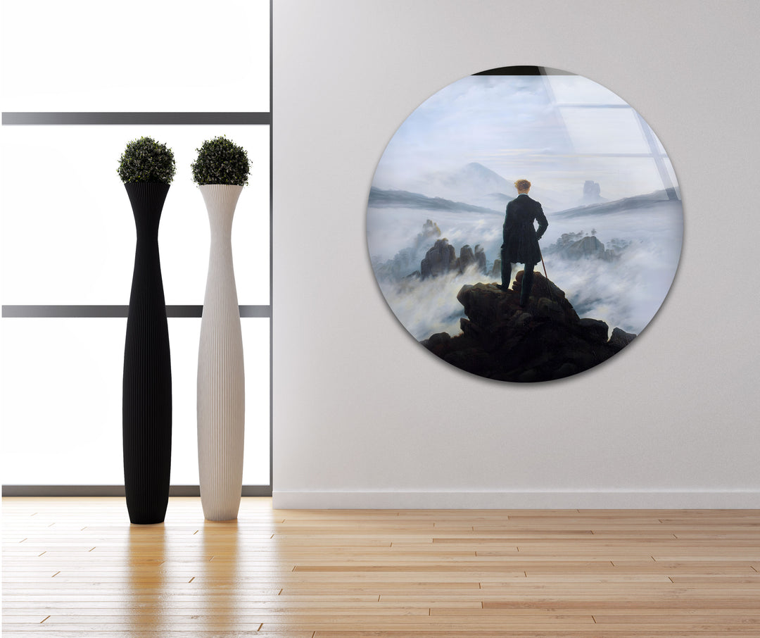 Wanderer above the Sea of Fog Caspar David Friedrich Glass Wall Art custom glass photo prints, large glass prints
