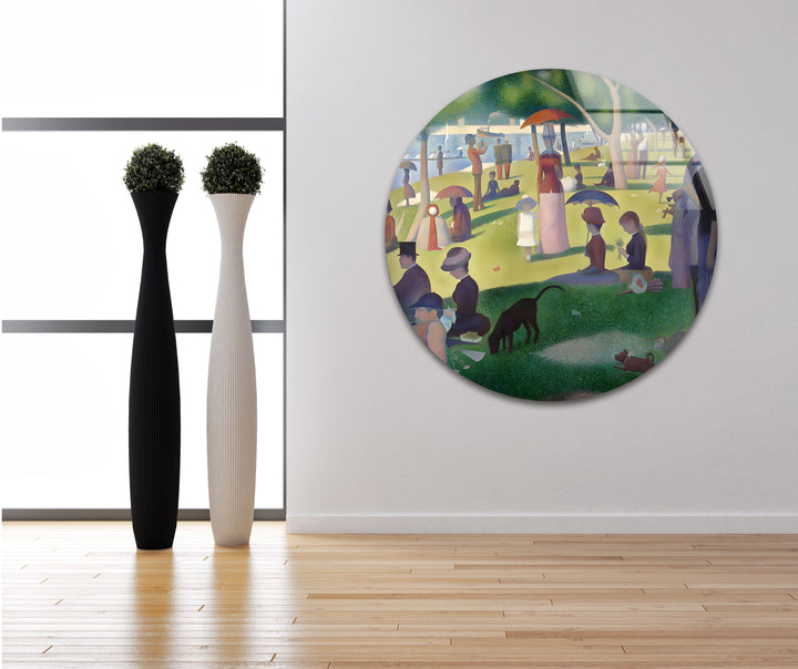 A Sunday Afternoon on Grande Jatte Island Georges Seurat photo print on glass, prints on glass wall art
