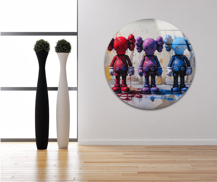 Hypebeast Kaws Glass Wall Art glass pictures for Wall, glass prints wall art