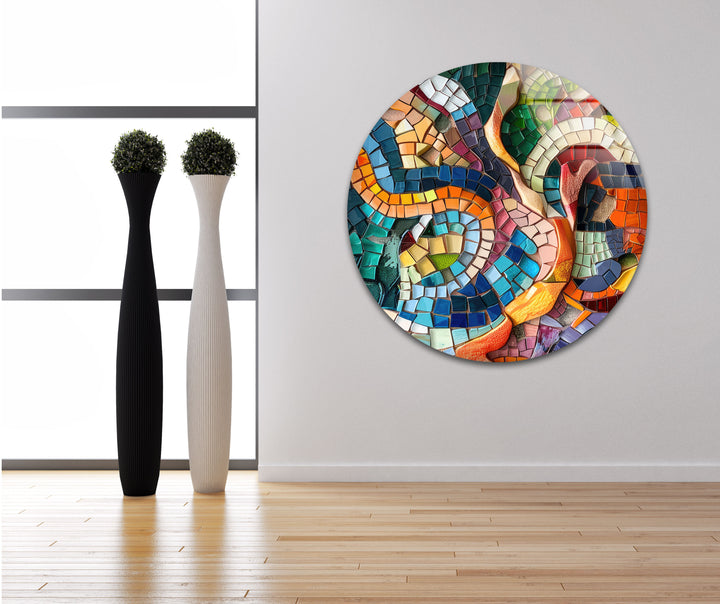 Mosaic Colorful Glass Wall Art glass art painting, glass art for the Wall