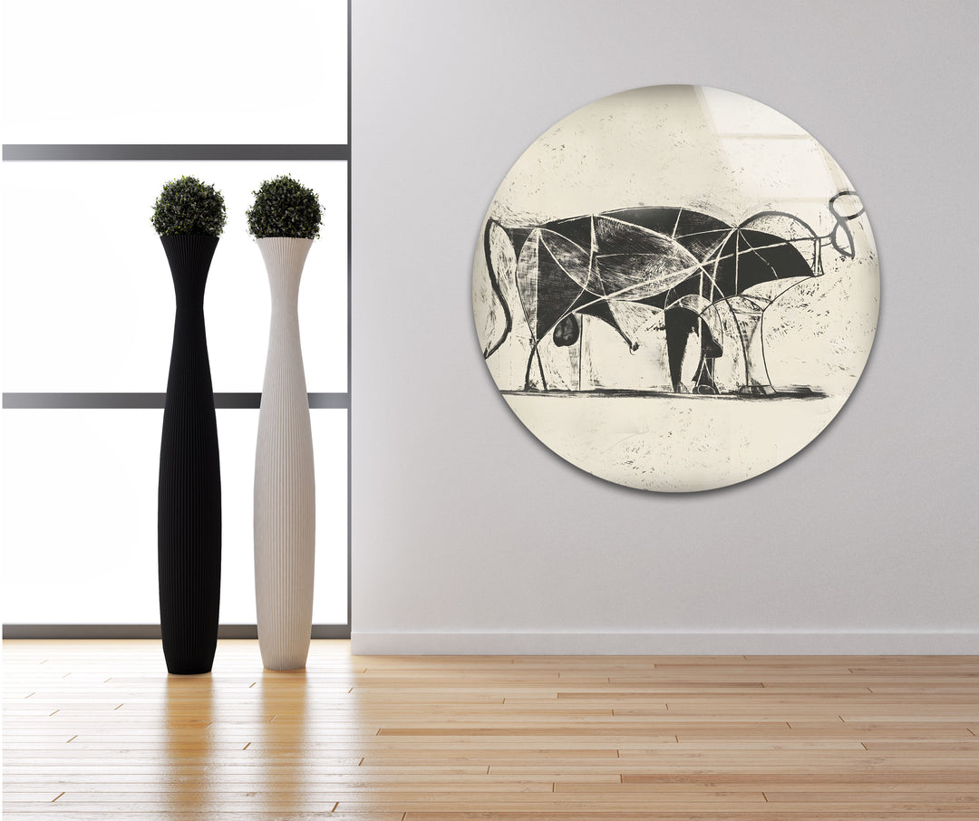 Pablo Picasso - The Bull Glass Wall Art