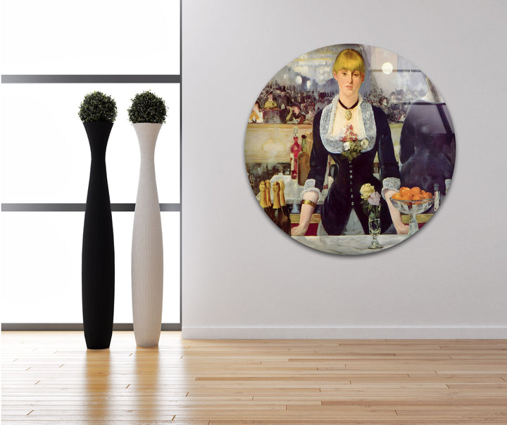 A Bar at the Folies-Bergère  Édouard Manet glass art painting, glass art for the Wall
