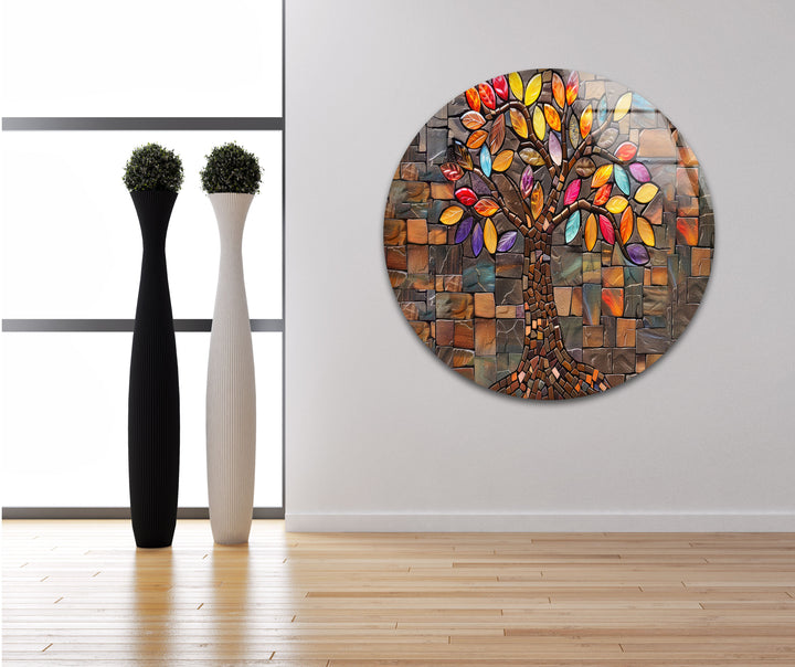 Mosaic Life of Tree Glass Wall Art art glass wall art, glass wall art pictures