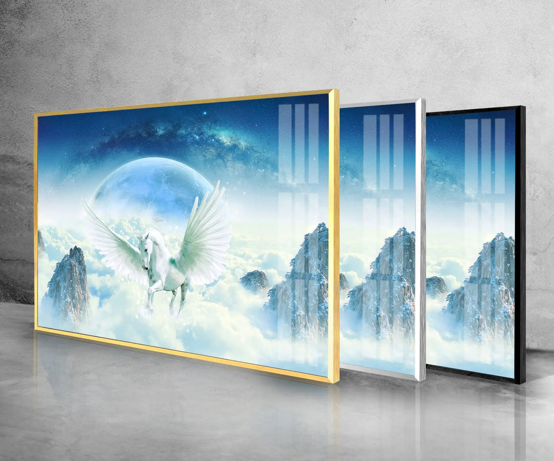 Pegasus Mythology Glass Wall Art photo print on glass, prints on glass wall art