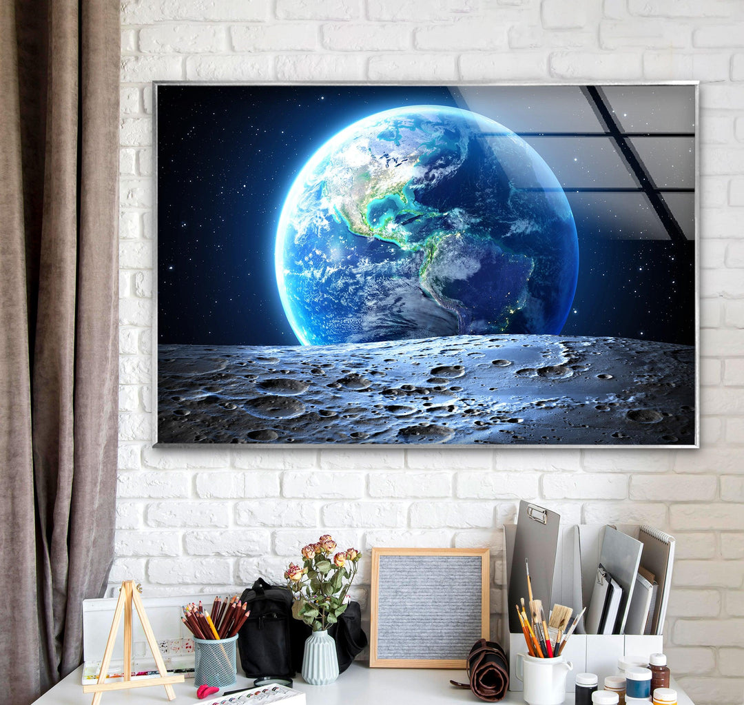 Earth From Space Glass Wall Art stained glass wall art, stained glass wall decor