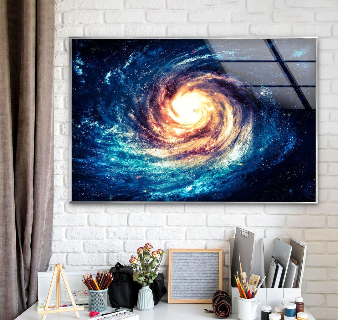 Galaxy With Stars Glass Wall Art, Glass Printing Wall Art, Print photos on glass