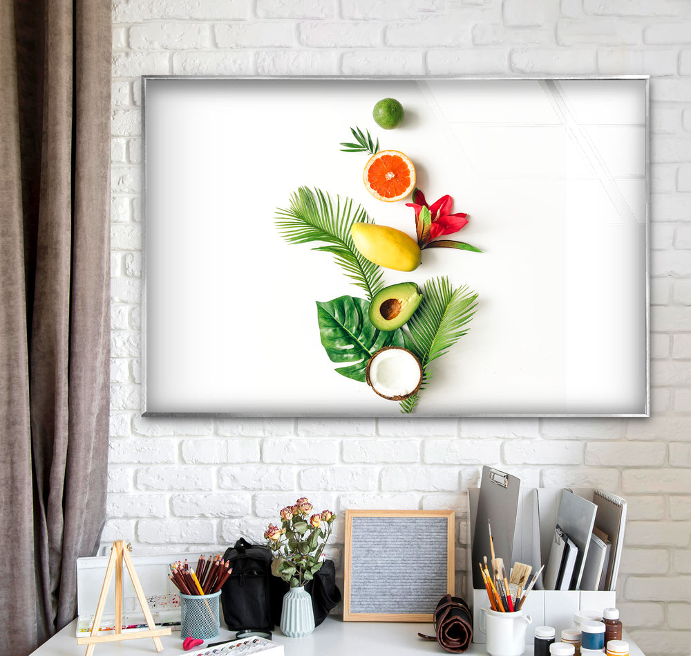 Fruits Kitchen Glass Wall Art, picture on glass wall art, photos printed on glass