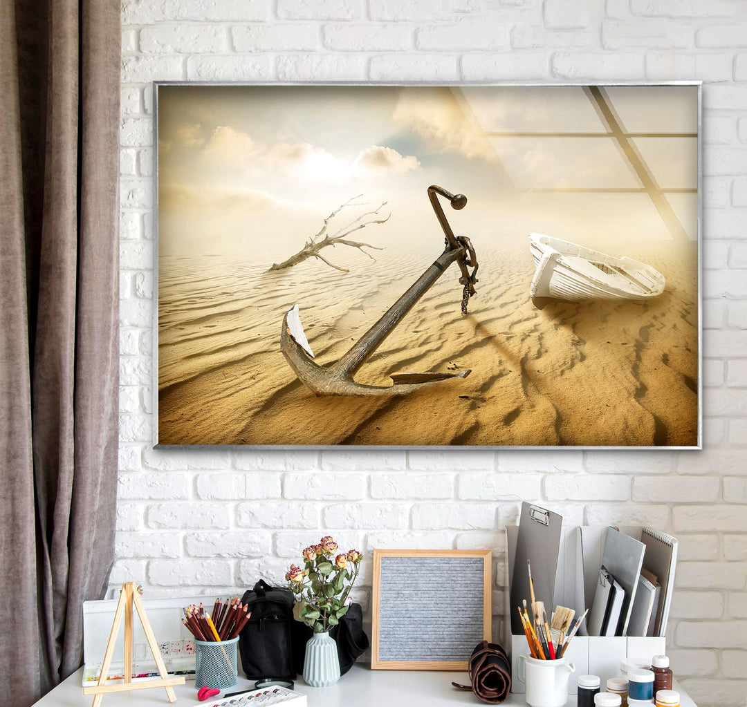 Sailboat Anchor Glass Wall Artwork & Cool Decor