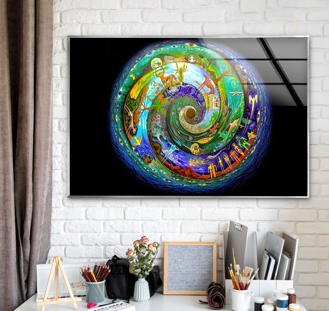 Beautiful Abstract Wall Art on Glass