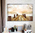 Dock Lake View Tempered Glass Wall Art