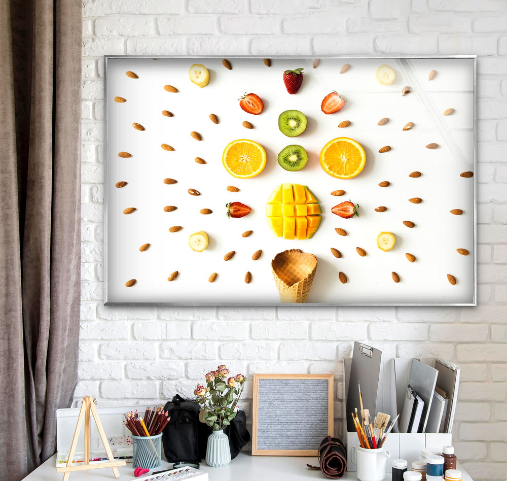 Colorful Fruits Glass Wall Art, glass wall decor, glass wall art decor